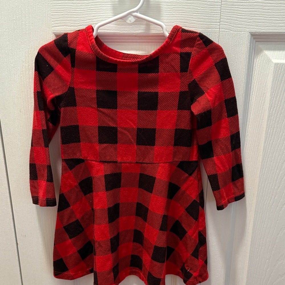 Cat & Jack Red and Black Plaid Kids Dress